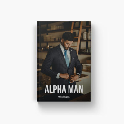 Book cover titled "Alpha Man" with man in suit.