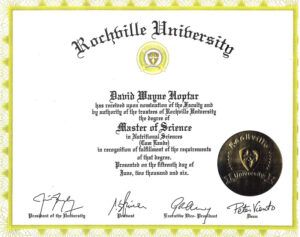 A certificate of completion for an associate degree.