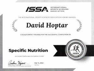 A certificate of completion for an individual who is in the sport.