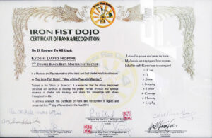 A certificate of bank recognition for someone who has been awarded the title.